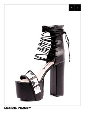 Charla tedrick Melinda Platform Lace-Up Chunky Heel in Black